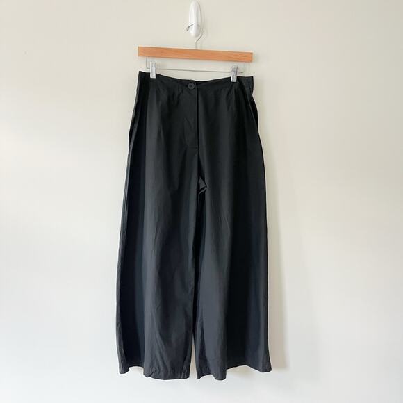 Rundholz Black Label Black Wide Leg Cotton Buttonfly Trouser Pants, Size Small - Picture 2 of 14
